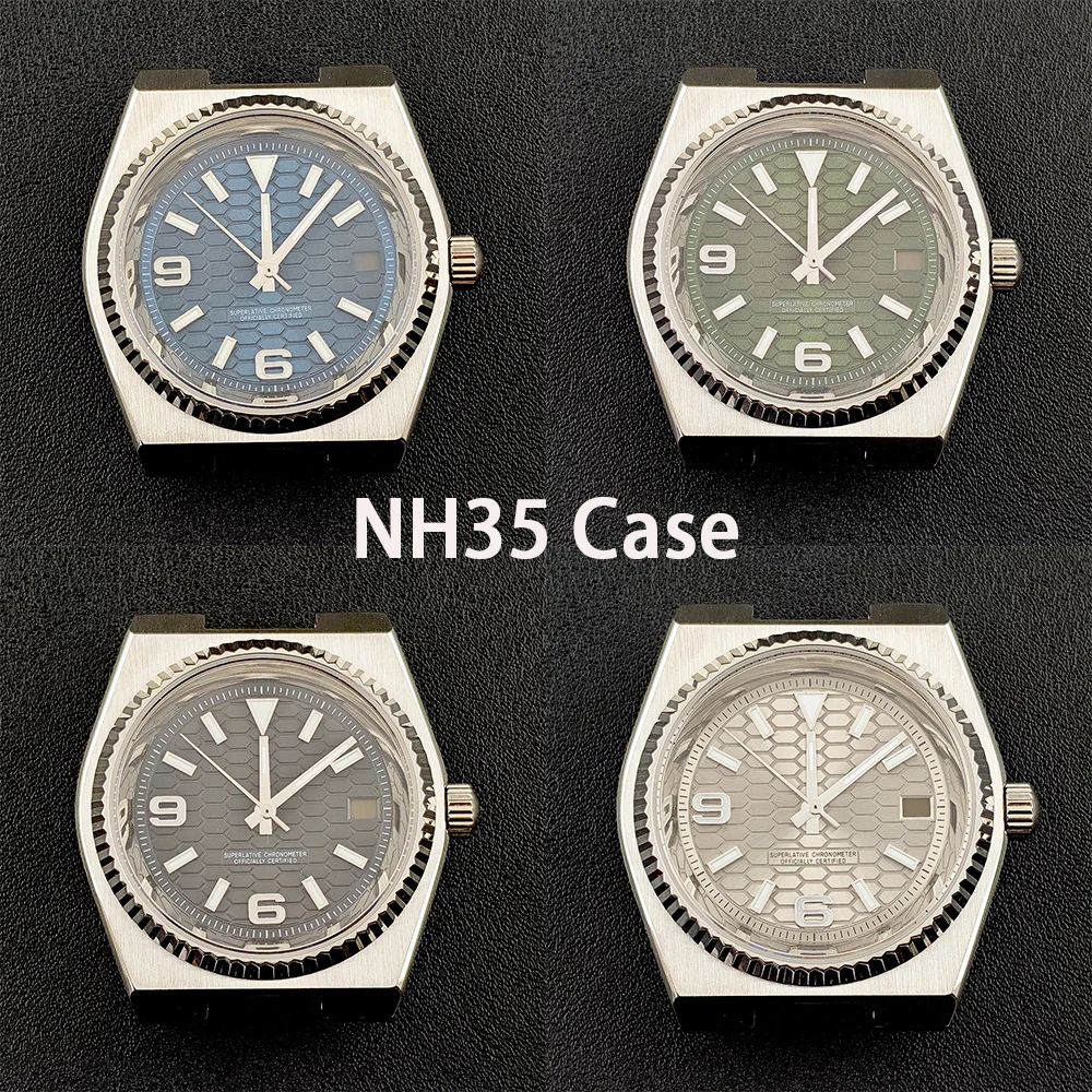 PRX スーパープレーヤーケース NH35 ケース ステンレススチール カスタムロゴケース メンズ腕時計 NH35ムーブメント対応 腕時計アクセサリー