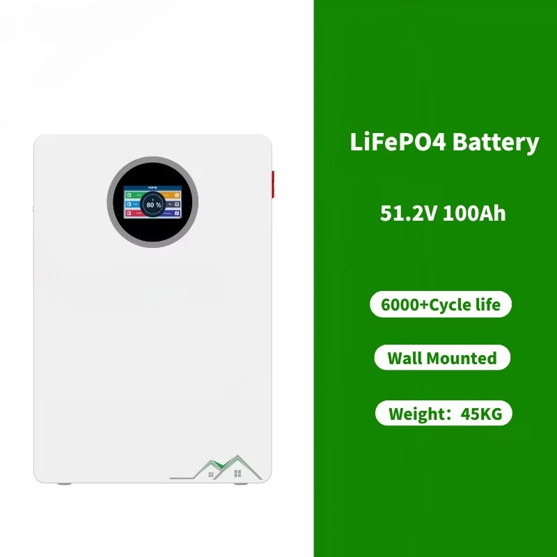 

EB 51.2V 100Ah Lifepo4 Battery Wall Mounted Lithium Energy Storage System Deep Cycle Power Bank Solar Inverter Compatible Unit