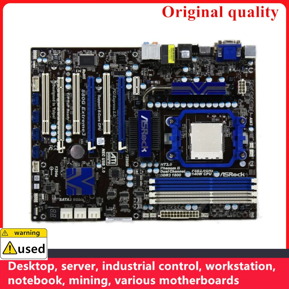 

Used For ASRock 880G Extreme3 Motherboards Socket AM3 DDR3 16GB For AMD 880G 880 Desktop Mainboard SATA III USB3.0