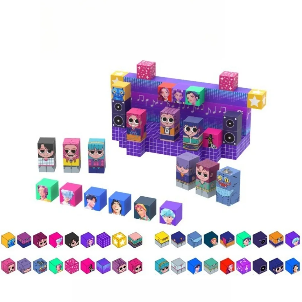 NOWY Zestaw Magnetycznych Klocków Figurka Tygrysa Chłopiec Dziewczynka DIY STEM Montessori Kostki Sensoryczne Prezent Edukacyjny dla Maluchów