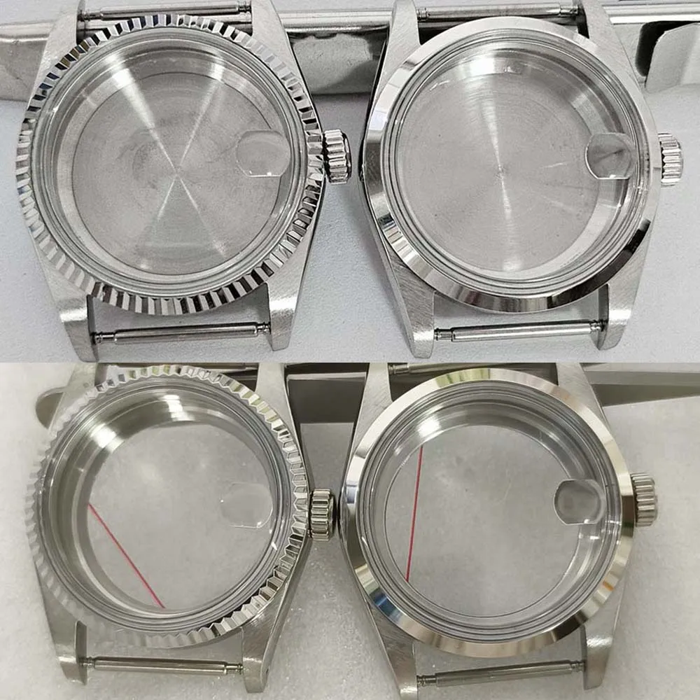 Großhandel 36mm Uhrengehäuse Lupe Acrylglas Transparent/Dichte Basis 3ATM Edelstahlgehäuse für NH35 NH36 4R Uhrwerk – Detail 1