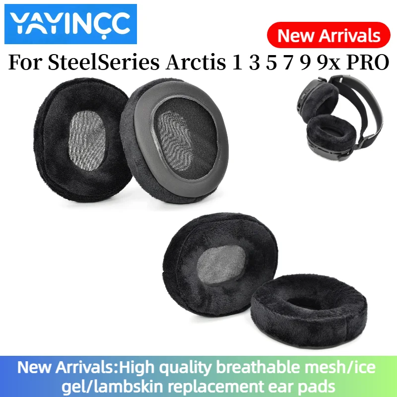 

YAYINCC Soft Foam memory foam Velvet EarPads Compatible For SteelSeries Arctis 1 3 5 7 9 9x PRO Headset Earmuffs Repairing Parts