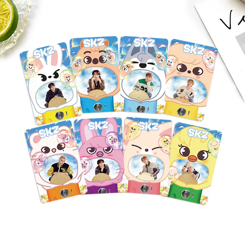 

Stray Kids cartoon character small card random card fan collectible card cute skzoo peripheral star card