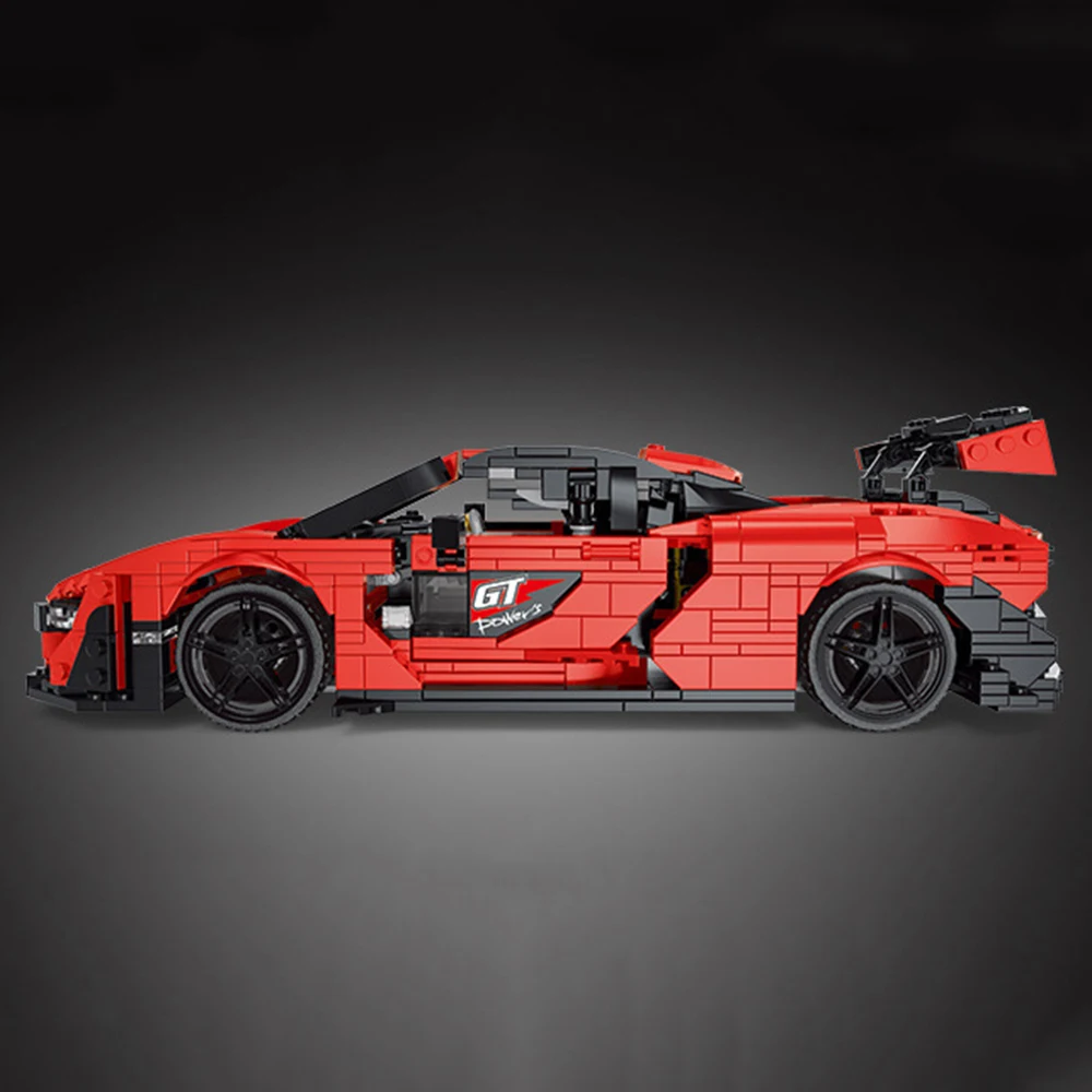 クリエイティブレーシングスポーツカービルディングブロック組み立てモデル教育パズルおもちゃ男の子子供デスクトップディスプレイギフト