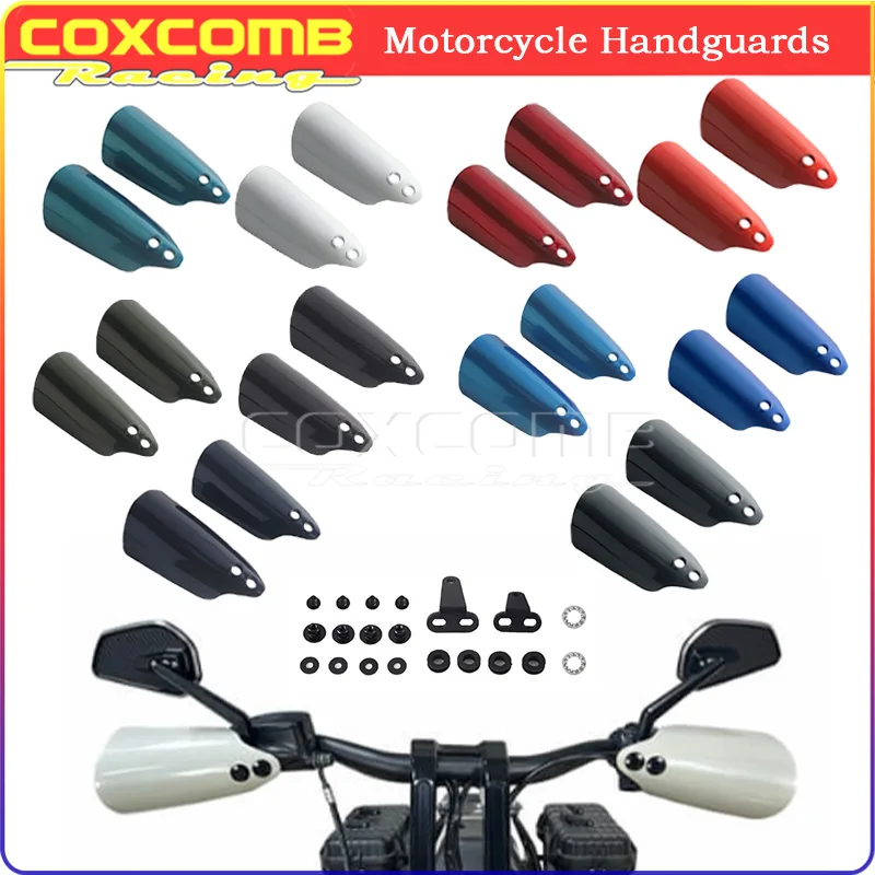Windproof Motorcycle Handguards Blood Orange Polycarbonate Handlebar Hand Protector F Harley Dyna Softail Road King Sportster