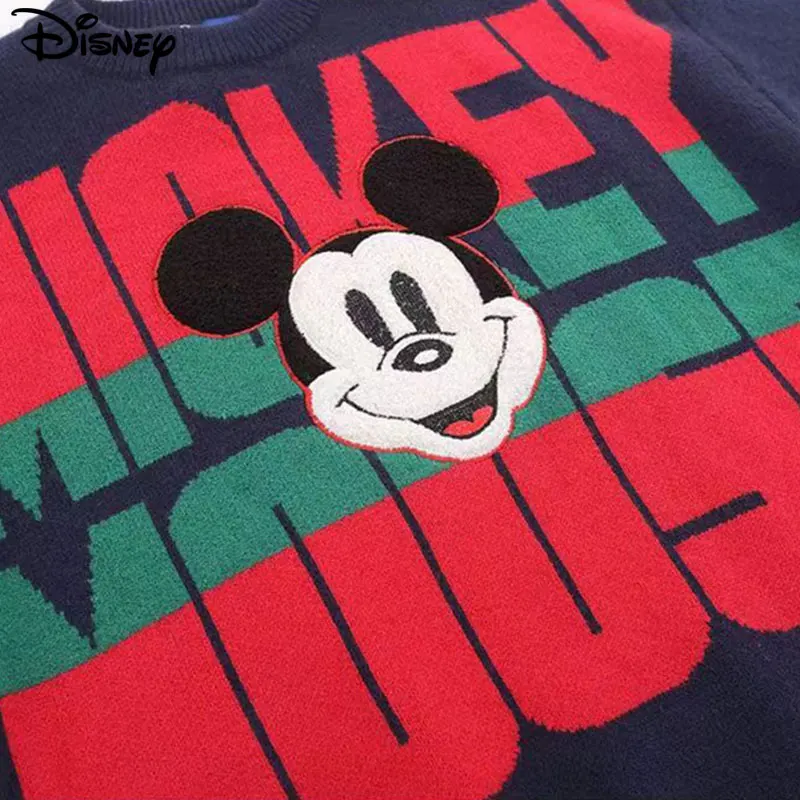 Imagem -04 - Disney-pulôver Feminino Mickey Mouse Desenho Animado de Algodão Manga Comprida Suéter Solto Top Fashion Bordado Casual Nova Chegada 2023