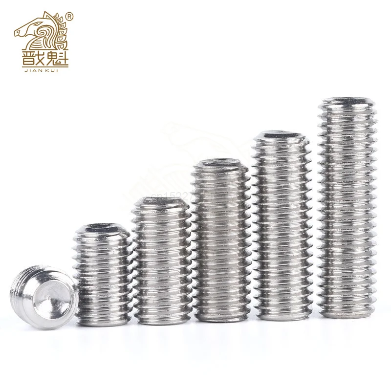 10/50pcs M2 M2.5 M3 M4 M5 M6 M8 DIN916 A2-70 304 stainless steel Hex Hexagon Socket Allen Cup Point Grub Screw Set Bolt