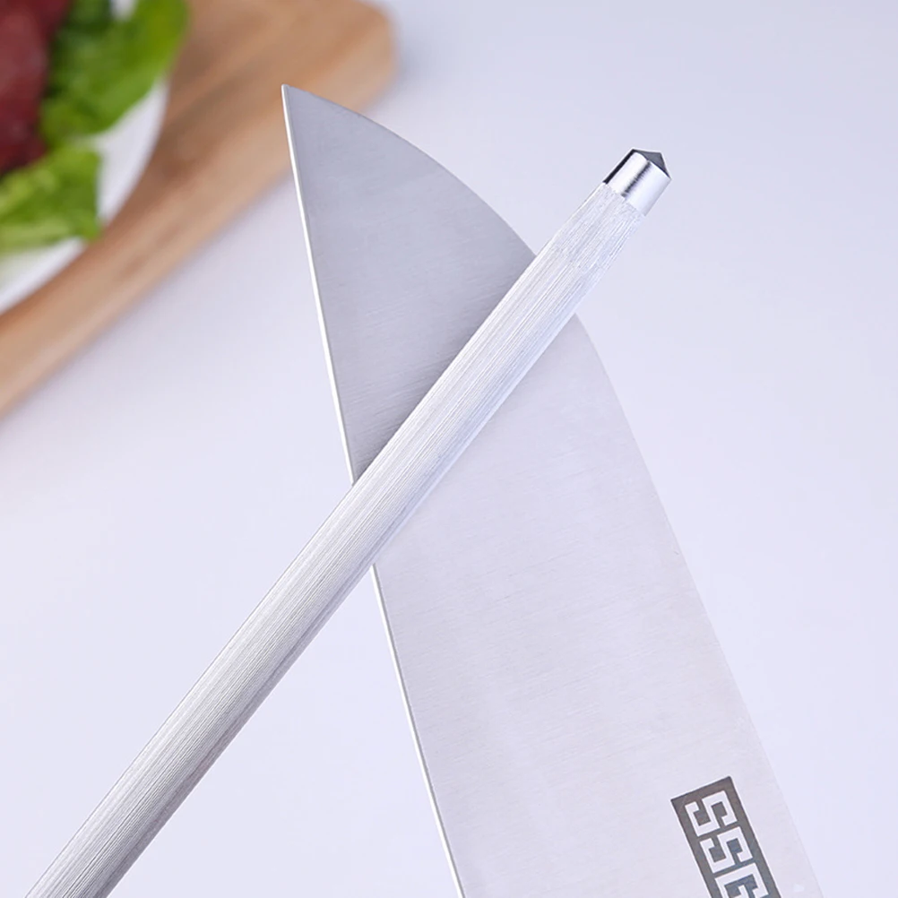 

33Cm Carbon Steel Sharpening Rod Home Kitchen Restaurant Use Ergonomic Rubber Handle Longlasting Honing Tool Hanging Loop
