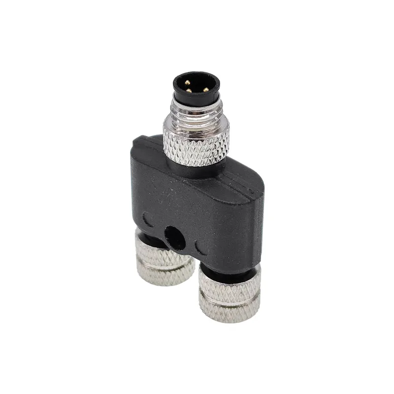 M8 Y-branch 3-way Sensor connector male to female pipe conversion plug 3pin 4pin waterproof connectors image 3