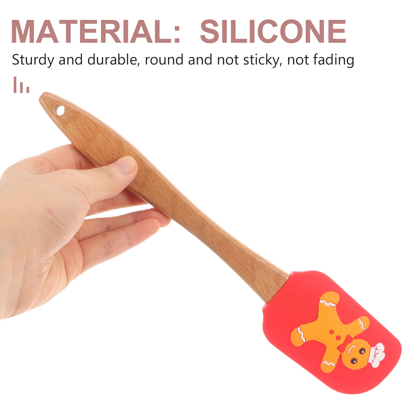 

4pcs Cake Baking Tools Silicone Wood Handle Spatulas Small Long Butter Cream Pastry Jar Scraper Tool Set Christmas Gift