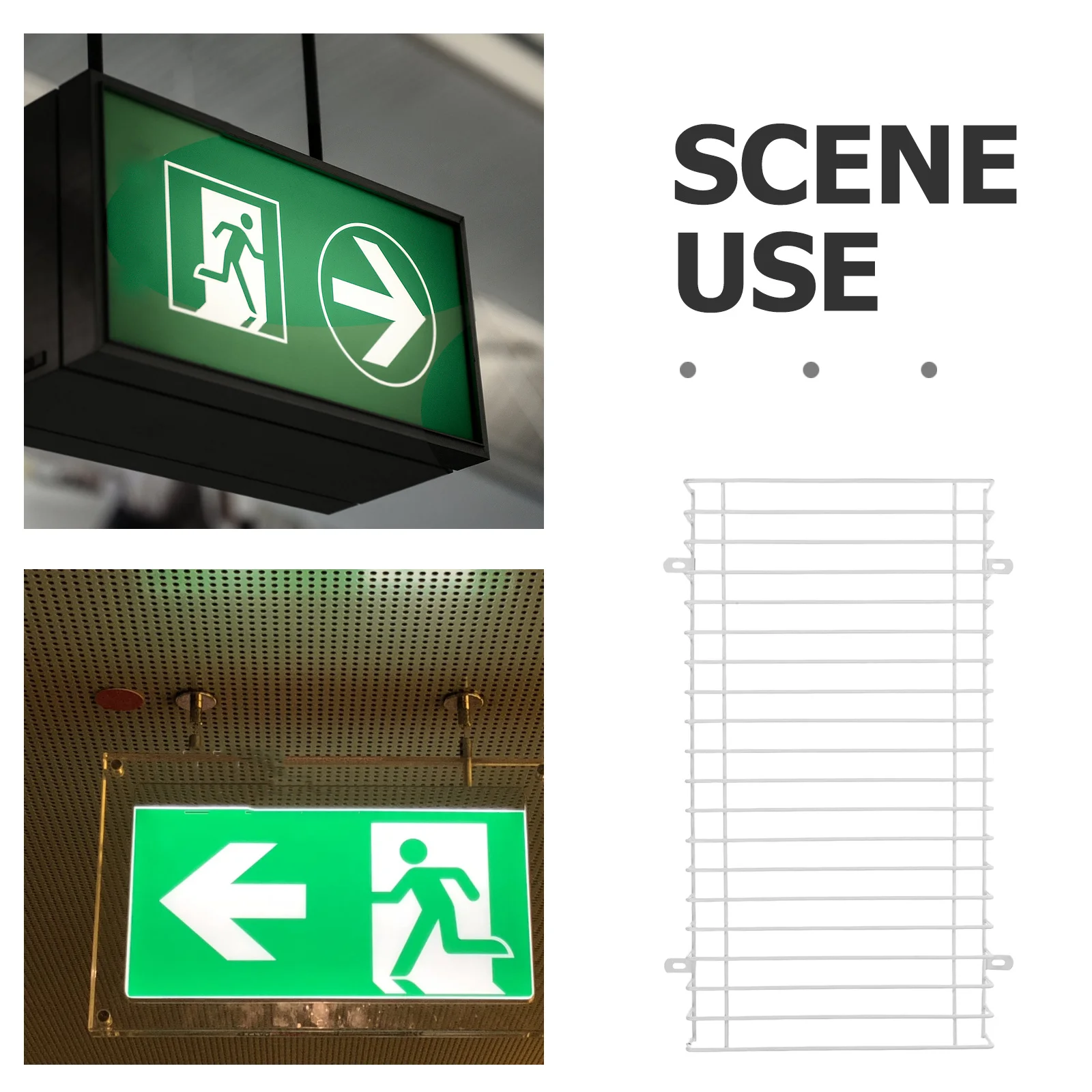 Emergency Exit Sign Protective Cage Metal Wire Guard for Wall Mounted Installation Damage Stopper Cover for Emergency Lights and