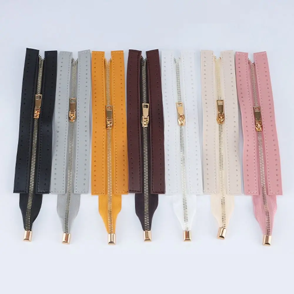 Handmade Handbag Sewing DIY Bag Hardware Zip Fastener PU Leather Zipper Bag Parts