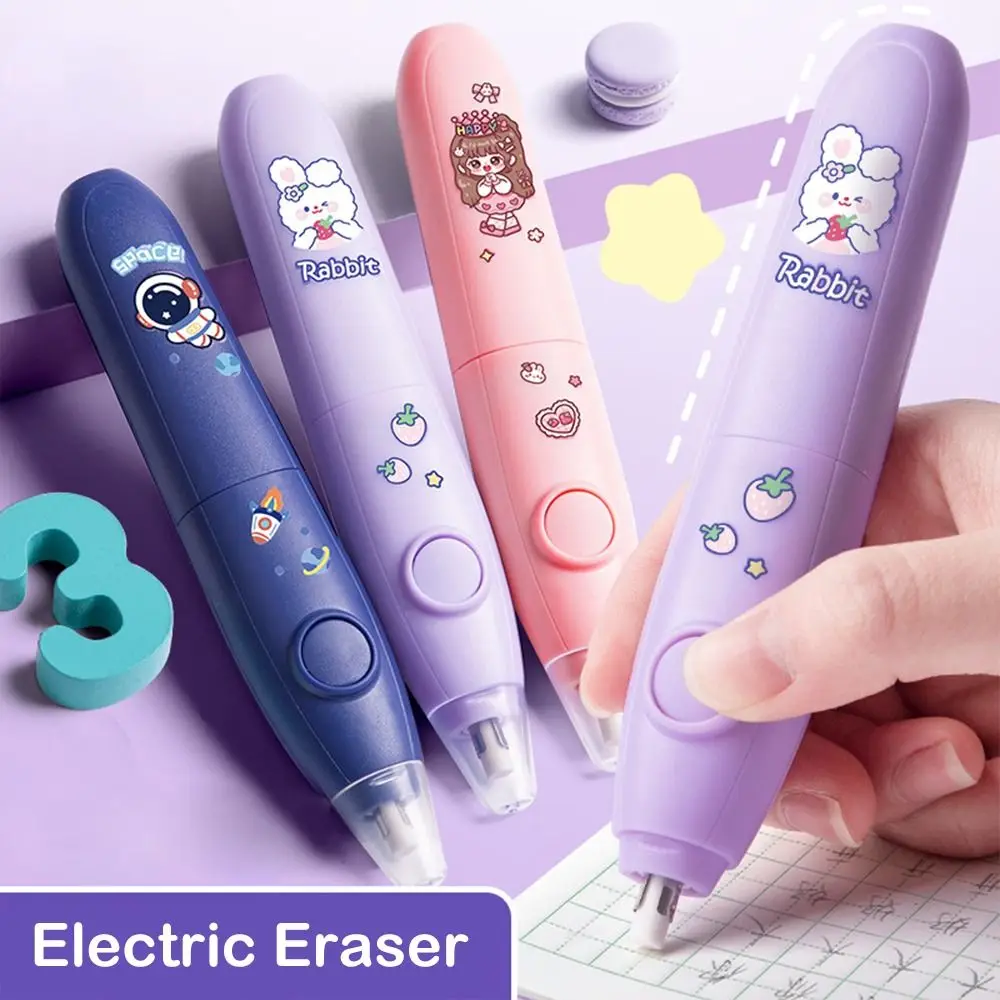 Less Rubber Debris Electric Eraser with Refills Labor-saving Leave No Mark Pencil Wiping Eraser‘ Core Replacement Traceless