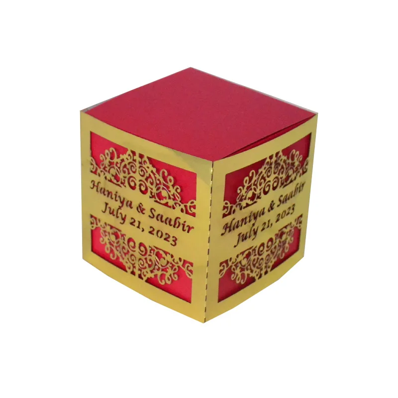 

Arabic Wedding Box with Lace Sleeve Elegant Wedding Decorations Laser Cut Favor Boxes