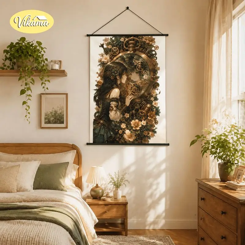 VIKAMA Anime Idol Girl Tapestry Dressing Room Frilly Dress Makeup Cute Kawaii Art Wall Hanging Bedroom Aesthetic Home Decor