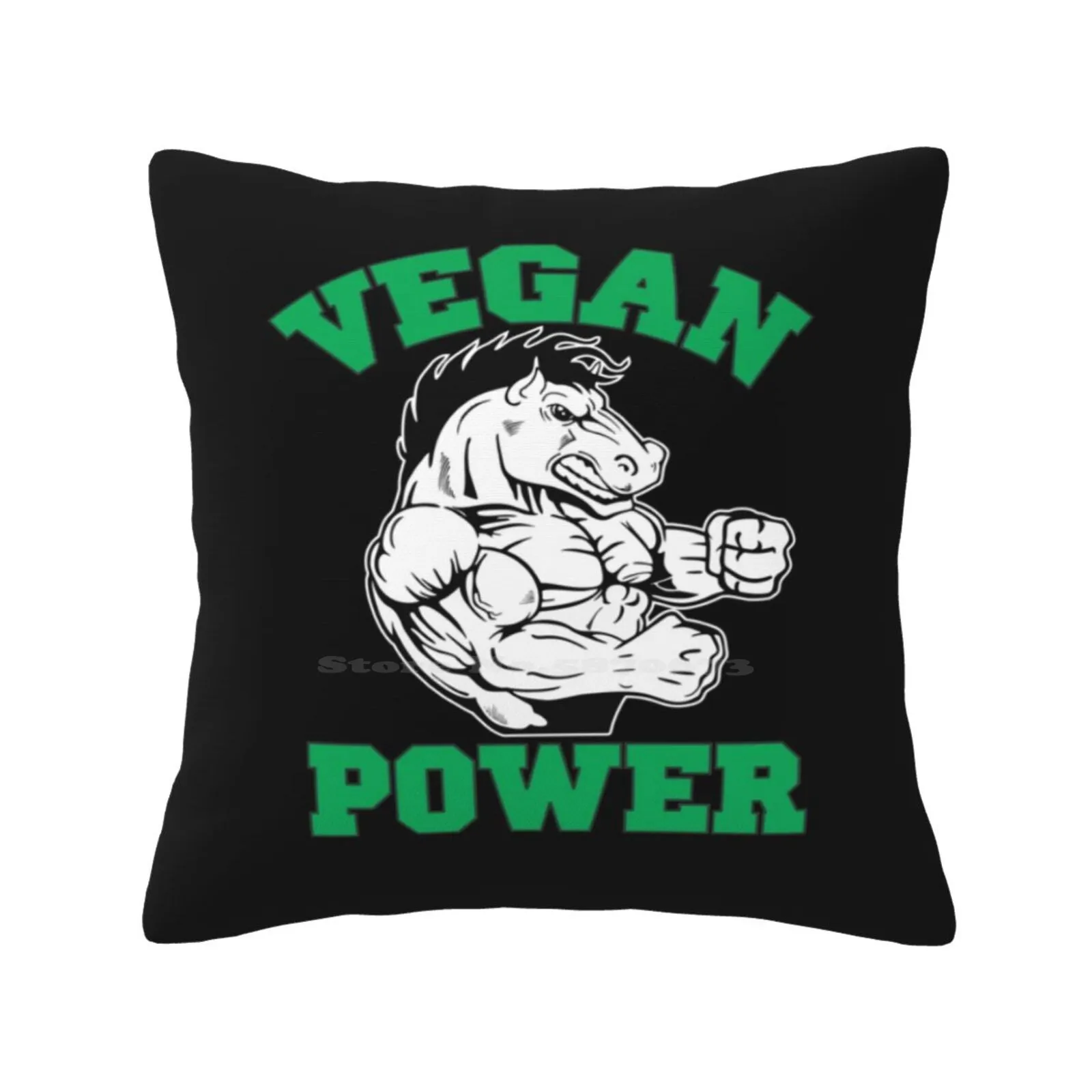 Vegan Power Horse Vegan Lifestyle Pillowslip Pillowcase Vegan Power Veganism Veggie Vegan Diet Meatless Save Planet Proud Raw