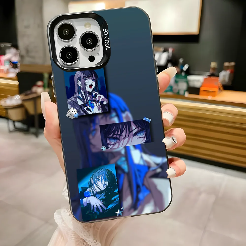 حافظة هاتف Ado Kyogen X Uta لهاتف iPhone 16,15,14,13,12,11,Pro,Max,Plus, Mini,XS,SE مضادة للسقوط باللون الأسود غير اللامع