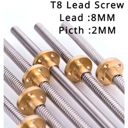 3D Printer Diy Accessories T8 Screw Stepper Motor Screw Trapezoidal Screw Lead 8 Pitch 2mm