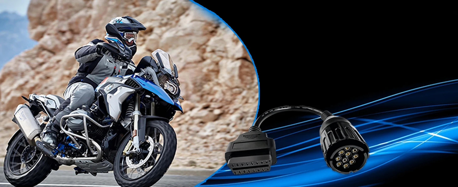 Motorrad 10-Pin-zu-OBD2-Diagnosekabel für F800GS S1000 R1200GS 10-Pin-OBD-Adapter für ICOM-D für Motorräder der C/F/G/K/R/S-Serie – Detail 1