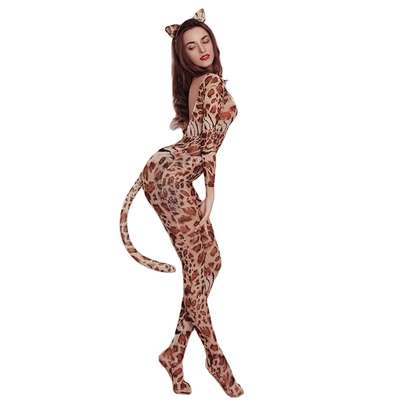 

Anime Cosplay Costume Adult Female Leopard Mesh Cosplay Cat Costume