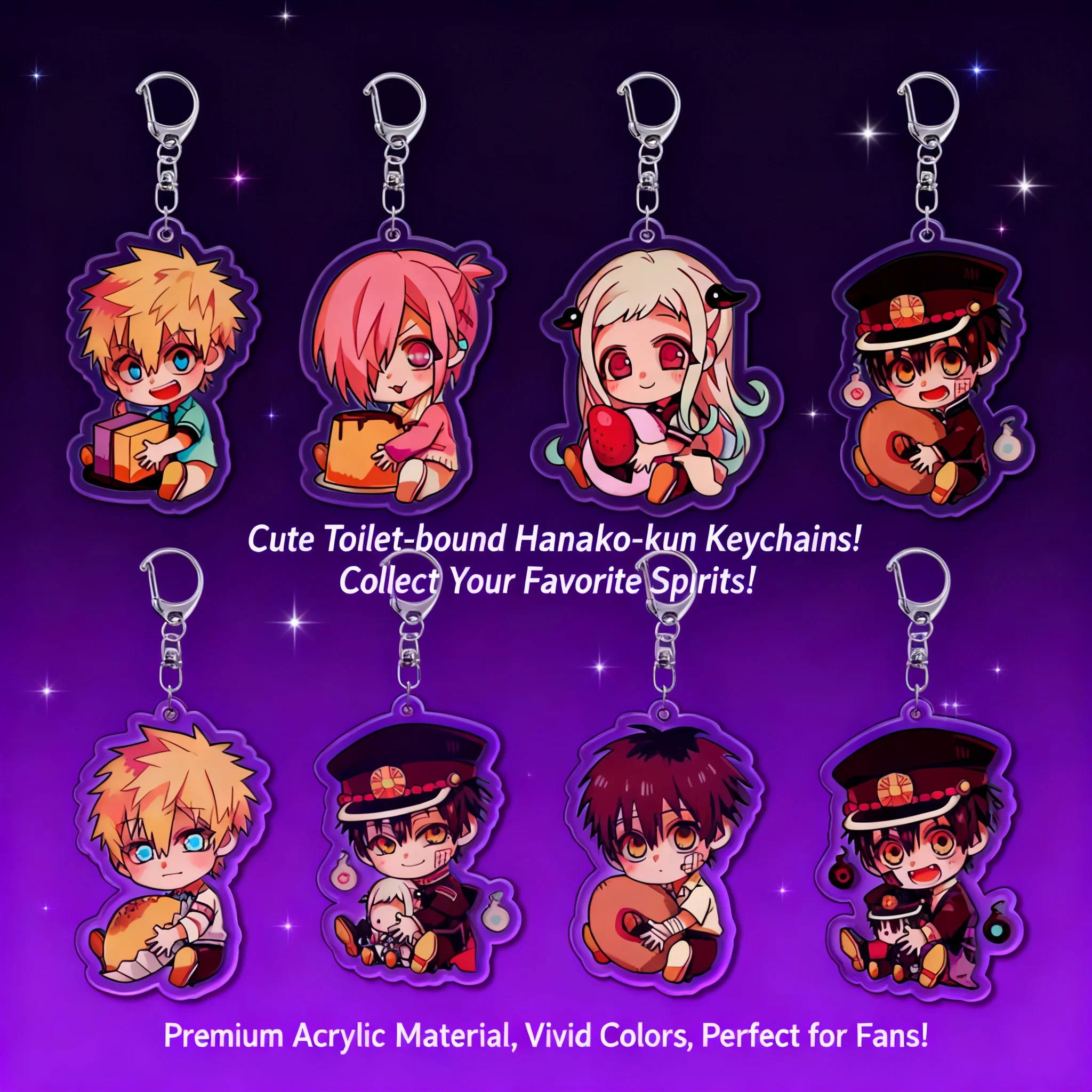 

Jibaku Shounen Hanako-kun Anime Acrylic Keychain Hanako Kun Yashiro Nene Kou Minamoto Double Sided Pendant Keyring Supernatural