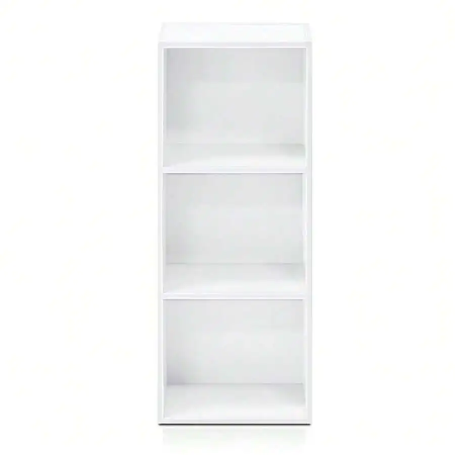 3‑Tier Open Storage Bookcase, Durable Composite Wood Bookshelf For Bedroom Living Room Office