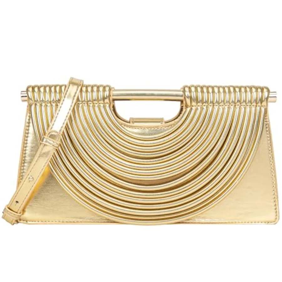 Trendy Woven Evening Clutch Purse Half Round Designer Shoulder/Crossbody Bag Top-Handle Satchel Handbags