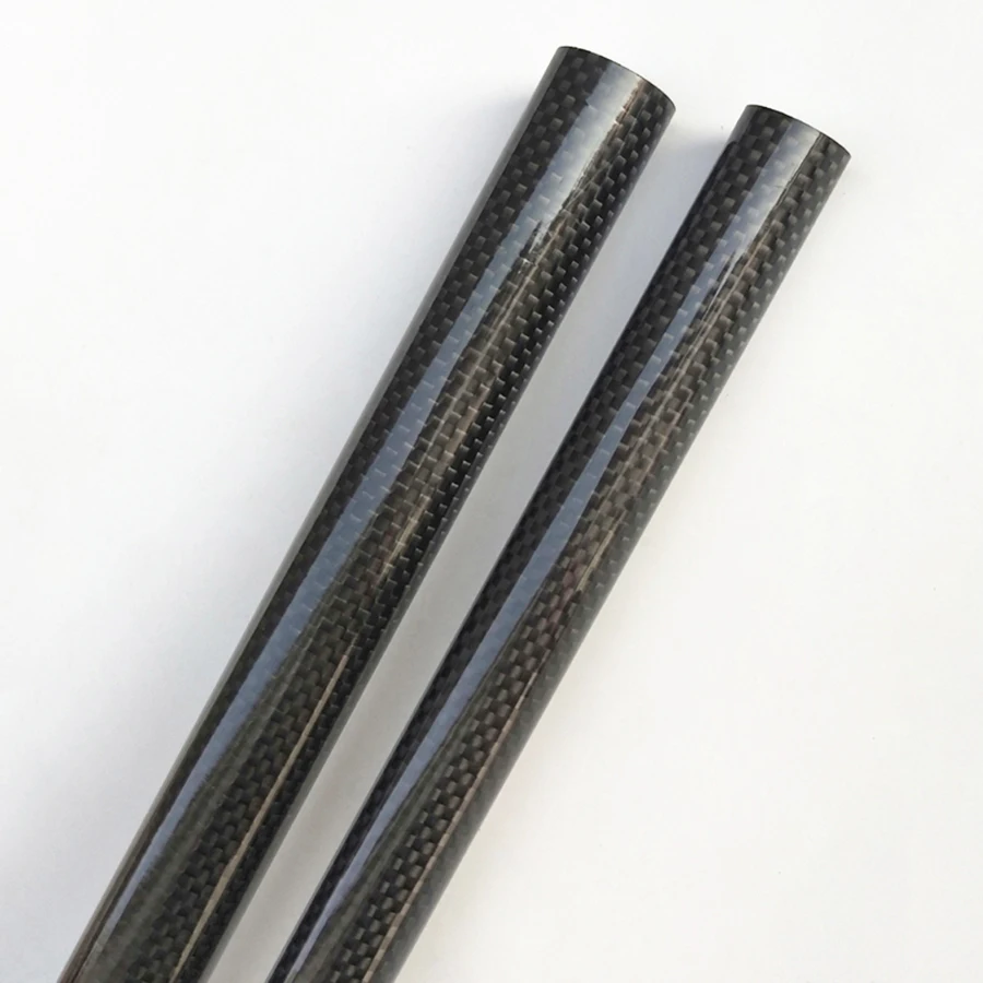 2Pcs 3K Full Carbon Fiber Tube Plain Glossy High Composite Hardness DIY Japan Material Pipe Length 500mm RC Airplane Accessories