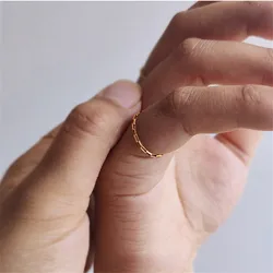 14K Gold Filled Chain Ring Minimalism Knuckle Ring Gold Jewelry Anillos Mujer Bague Femme Boho Ring For Women