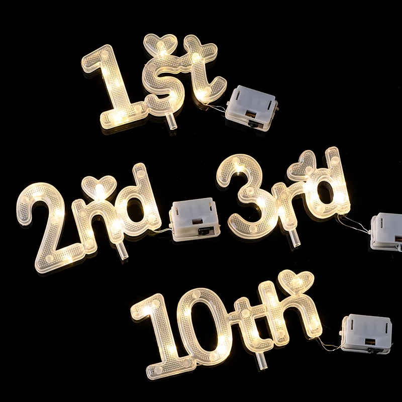 Number Lights Cake Toppers Kids Happy Birthday Cake Decorations Boy Girl 1st 18th LED Light Wedding Anniversary Party Supplies