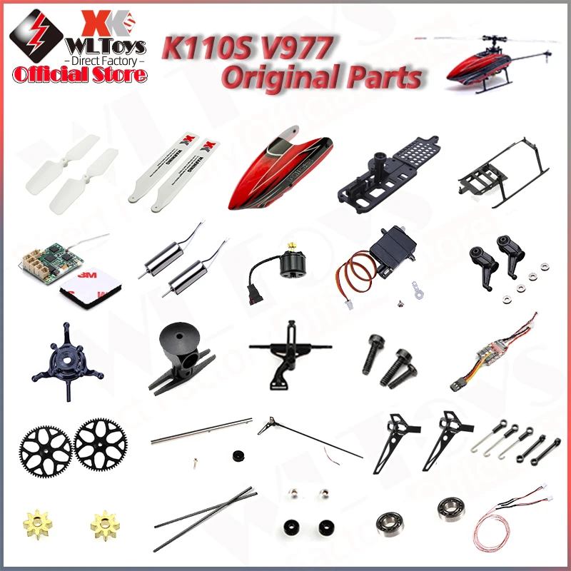 

Wltoys XK K110S K110 Parts RC Helicopter Parts Accessories Brushless Motor Blade Gear Canopy ESC Update 2G Servo For V977 K100