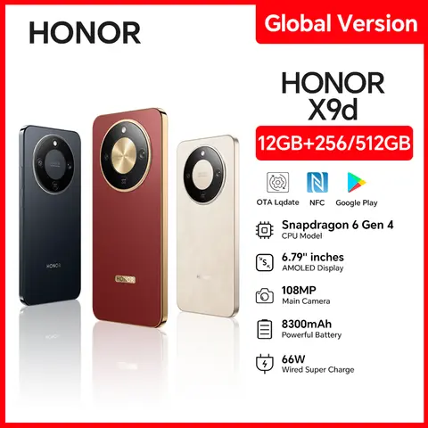 Nuovo HONOR X9d Versione Globale 12GB + 256/512GB Smartphone 6.79 '' 120Hz Schermo 108MP AI Fotocamera 8300 mAh 66W Super Ricarica NFC