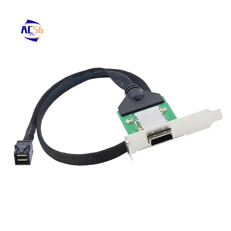 

AC56-внешний мини-адаптер SAS HD SFF-8088 26P PCBA с низкопрофильным кронштейном для SAS SFF-8643 12 Гбит/с, внешний 100 Ом