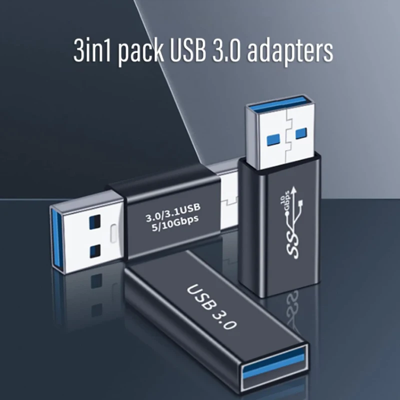 3 types of USB 3.0 Adapter kits, USB 3.0 female to female and male to male, high-speed conversion extension coupler connector