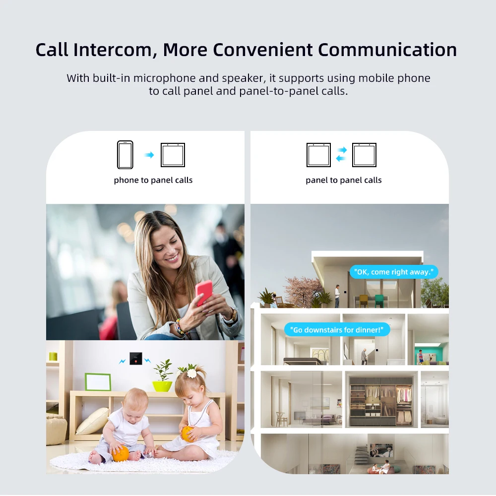 eWelink Smart Central Control Panel With Display Visual Intercom Smart Temperature Control Scene Switch Built In Zigbee Gateway