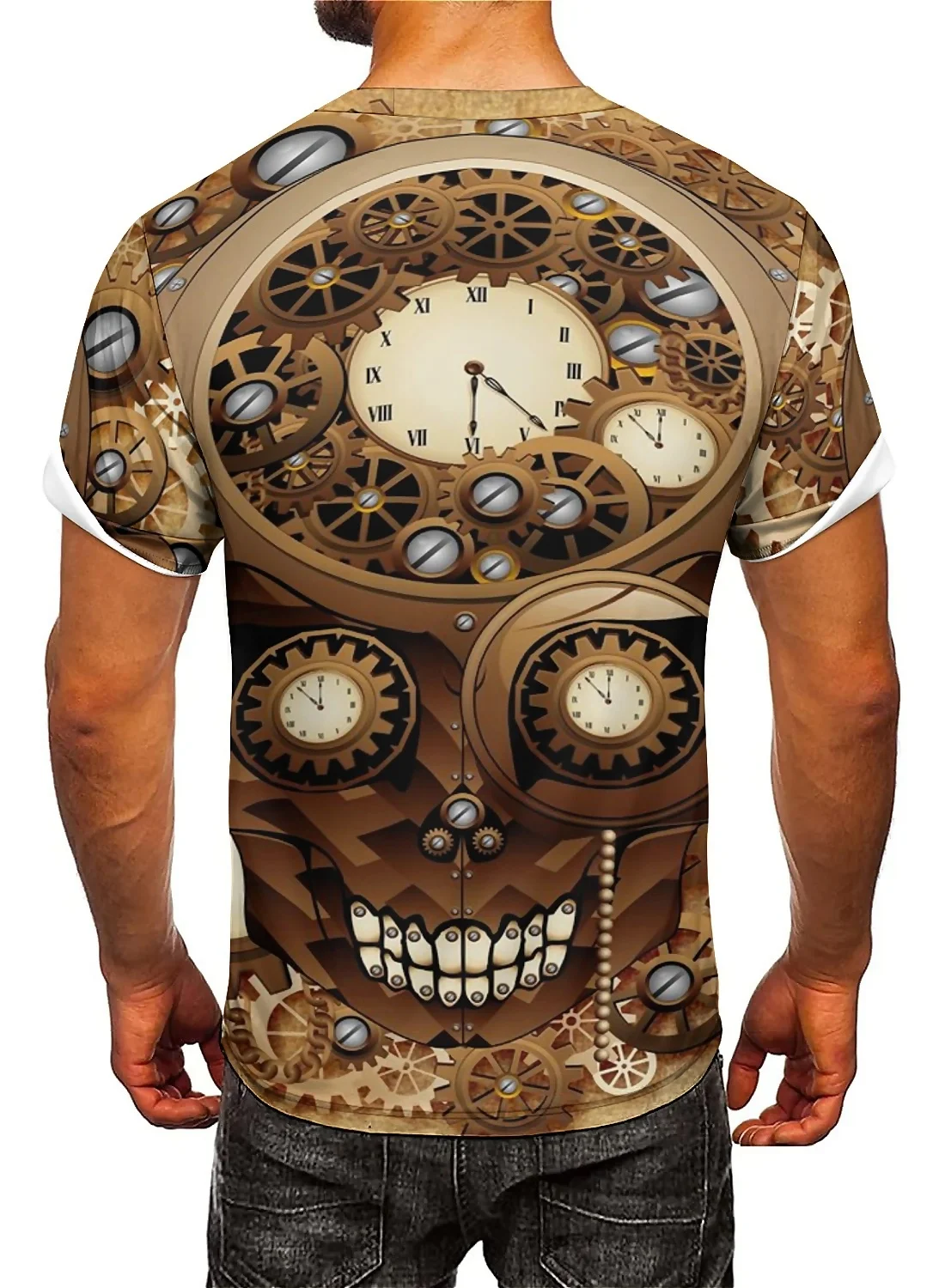 Men's 3D Printed Short-sleeved T-shirts for Beach Travel, Soft and Comfortable Fabric