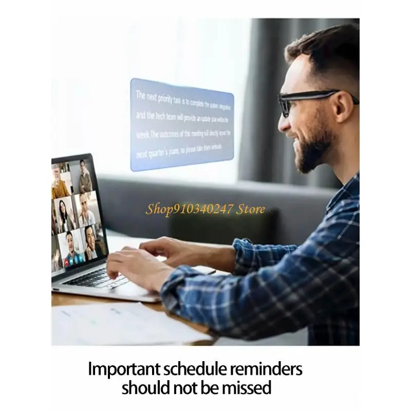 Gafas pequeñas Q22A con Control voz y grabación 1080P, reducción luz azul, marco ergonómico ABS para sincronización