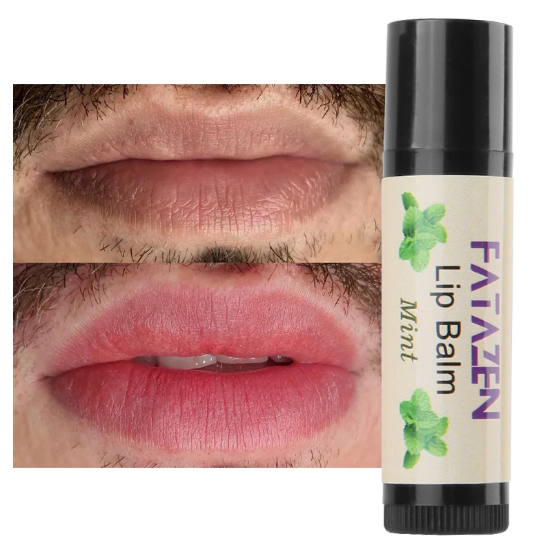 FATAZEN Organic Honey Lip Balm Mint Flavor Eco Friendly Chapstick Shea Butter Lip Balm For Men