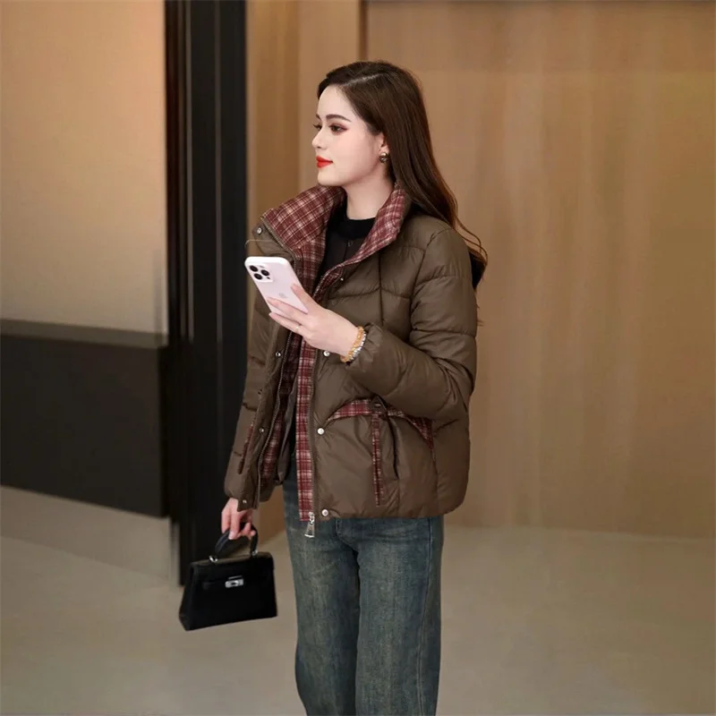 Cappotto corto imbottito in cotone moda donna inverno 2025 nuovo piumino spesso donna Parka cappotto casual cappotto stile occidentale top