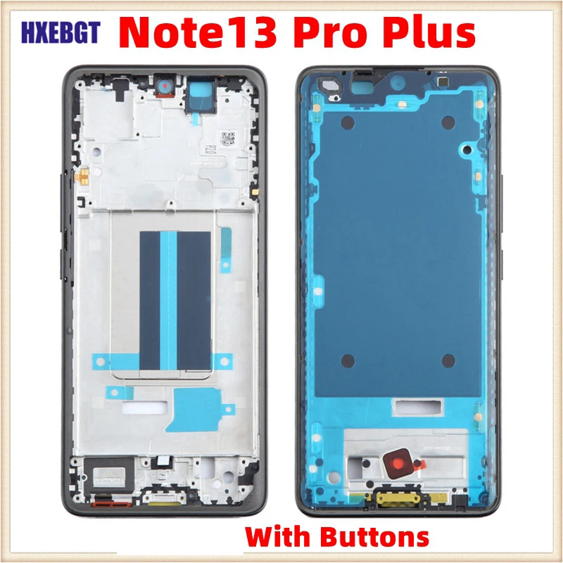 For Xiaomi Redmi Note 13 Pro Plus Front Frame Housing Middle Bezel Chassis With Side Buttons Note13 Pro+ 5G Parts