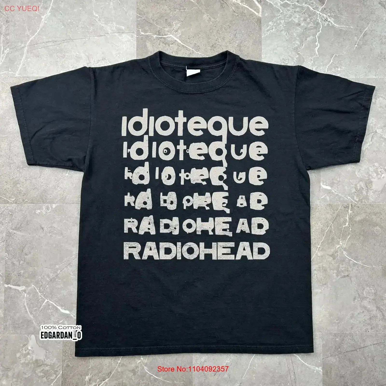Radiohead Kid A Idioteque Funny Black T shirt VK07340 vintage Washed Stylish homme graphic streetwear designer clothes Unisex