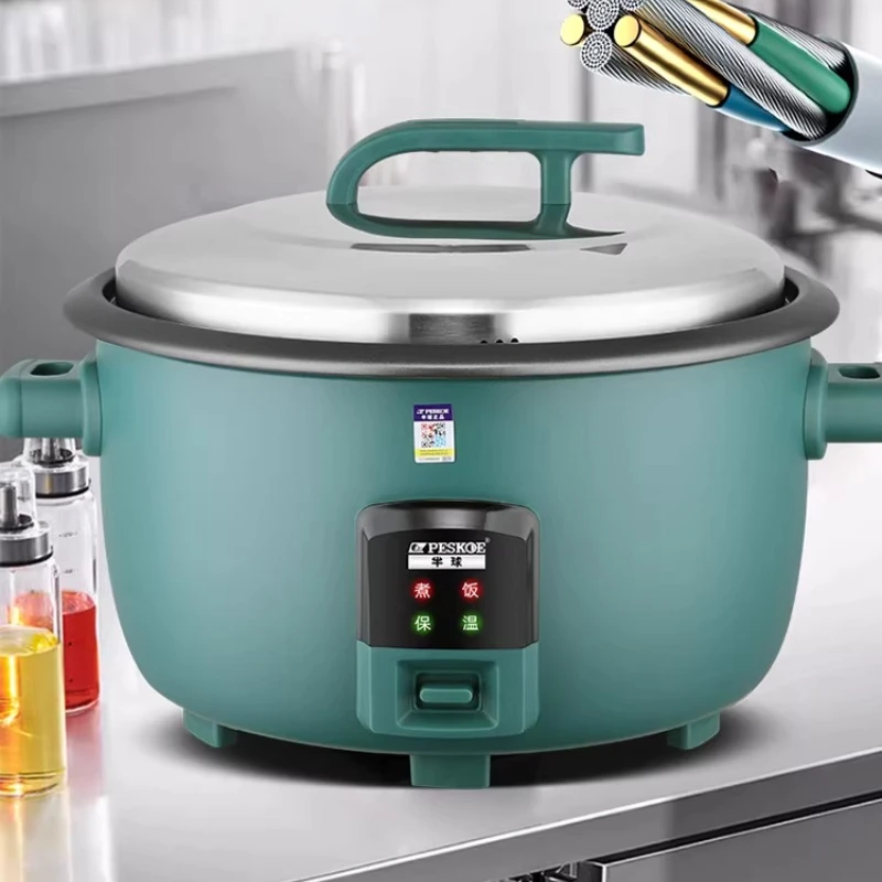 Olla Arrocera Comercial Retro de 10L de Gran Capacidad para 30 Personas, Ideal para Cantinas, Restaurantes y Preparación de Huevos al Estilo Chino