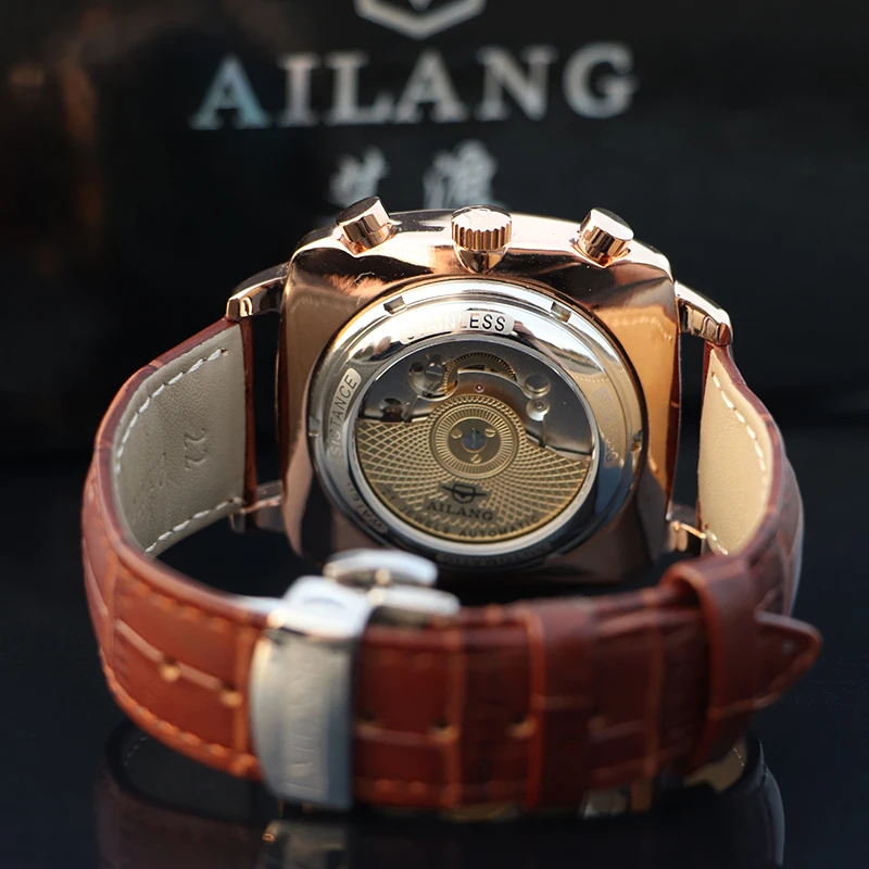 New ailang square watch hollow multifunctional men fashion waterproof watch