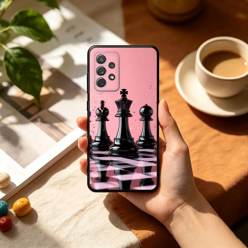C-Chess  Phone Case For Samsung Galaxy A73,A72,A71,A70,A53,A52,A51,Soft Silicone Black Cover