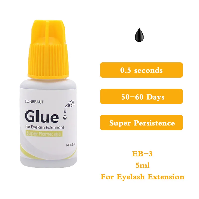 EONBEAUT Eyelash Extension Adhesive Glue Supplies Strong Fast No-Irritation Volume Lashes Hold 5g Korea 0.5S Retention Fast Dry