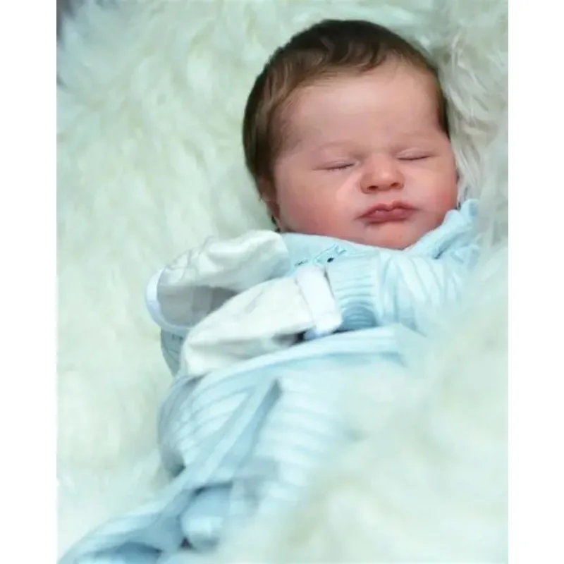 

19 Inch Already Painted Sleeping Reborn Doll Kits Max Unassembled DIY Doll Parts with Painted Hair