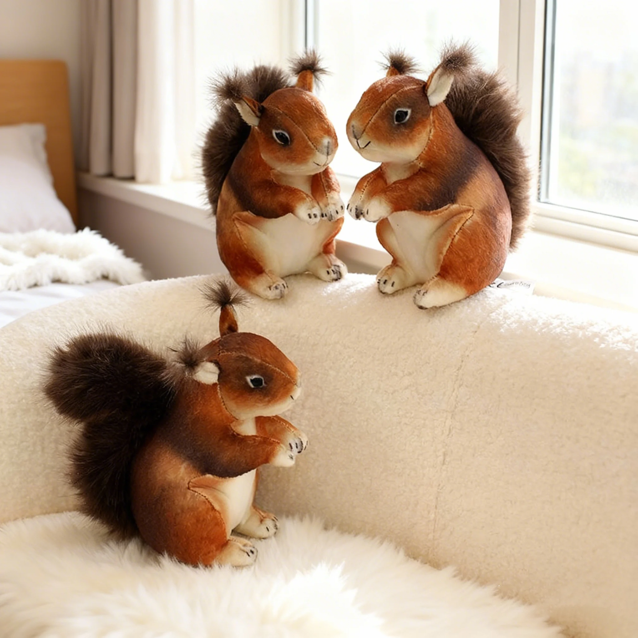 

Lifelike Squirrel Plush Toy Cute Stuffed Animal Realistic Adorable Soft Doll Pillow Boys Girls Kids Birthday Christmas Gift Idea