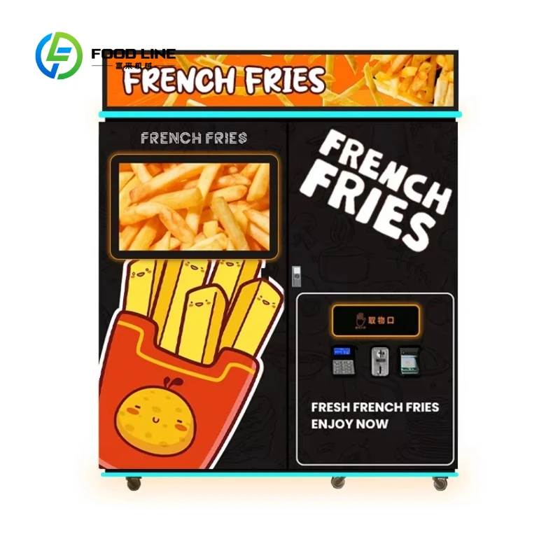 French Fries Vending Machine Automatic Robot Hot Food Fired Chicken and Fry Chip WiFi Vandal-Proof Coin-Operated SDK