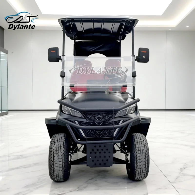 2026 Hot Selling Solar Panel Powered 2/4 Seat Electric Golf Cart/Club Touring Vehicle with Storage Baskets and Bag Covers