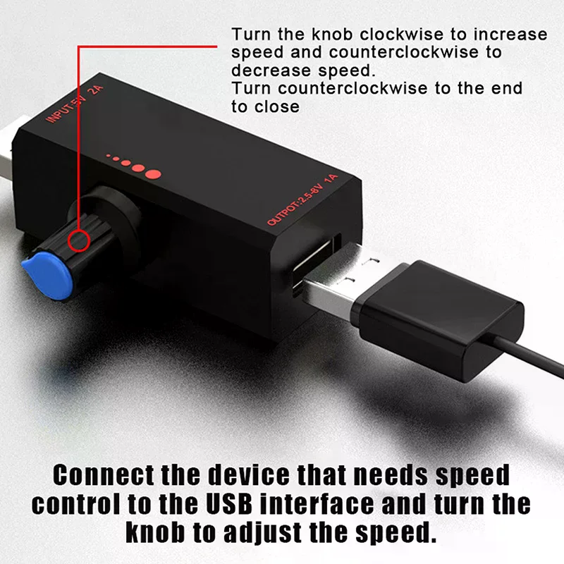 1Pcs 5W DC5V2A Fan Induction Speed Controller With Switch USB Protection Type-C USB Laptop Cell Phone Cooling Fan Controller